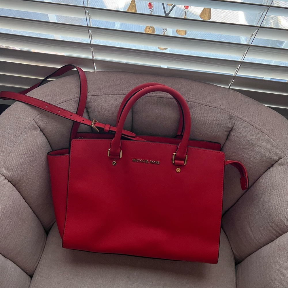 Coral/orange tote from Kate Spade